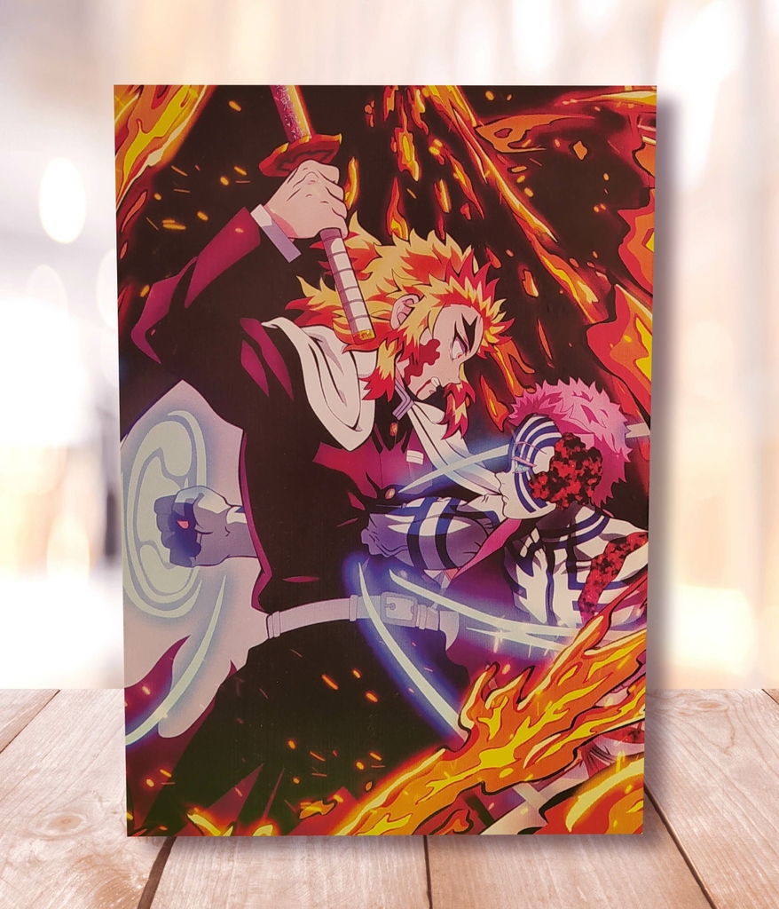 Quadro Mosaico 5 Peças Anime Demon Slayer Hashira Do Fogo Kyojuro Rengoku