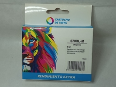 Cartucho de Tinta HP 670 MAGENTA COMPATIBLE HP ADVANTAGE 3525/4615/4625/5525-CZ117/118 (15ML)