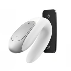 Vibrador Double Fun blanco para usar en pareja. 