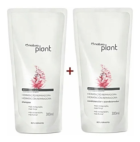 Natura Plant - Refil Shampoo (300ml) + Condicionador (300ml) Hidratação  Reparadora
