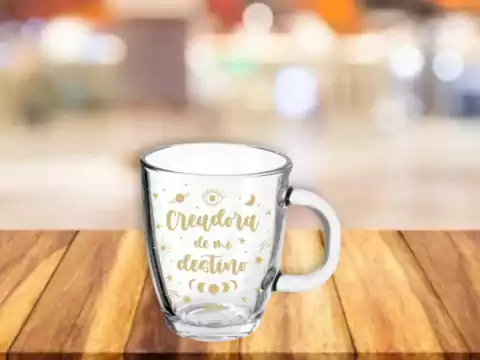 TAZA DE VIDRIO GOLD | CREADORA