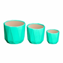 Maceta de ceramica geometrica medianas