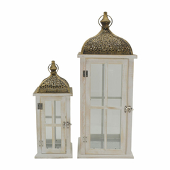 Farol de madera y vidrio chico