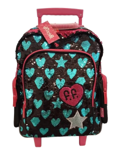 Mochila carrito Lentejuelas corazon