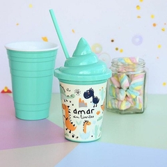Vaso helado con tapa y sorbete - comprar online