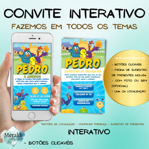 Convite Interativo Bolofofos - Meraki Artes Digitais