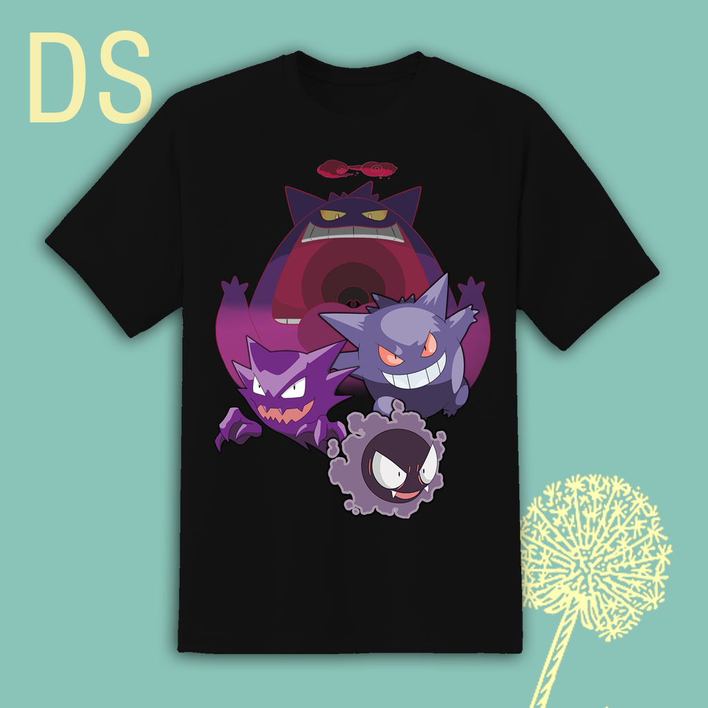 Camiseta T-Shirt Pokemon cute fofo Anime 100% Algodão - Preto