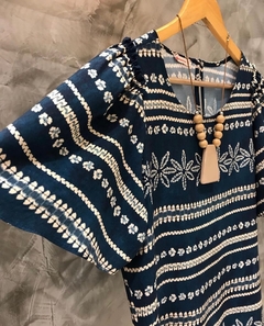Blusa Estampada Manga Evase