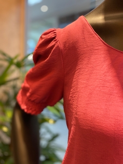 Blusa Crepe Franzido Gola