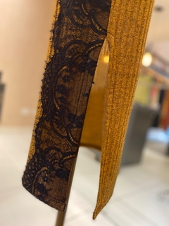 Imagem do Vestido Canelado Renda Mostarda