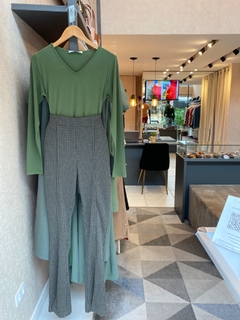Calça Xadrez Flare Verde