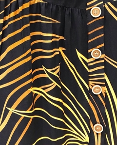 Saia Midi Estampada Botões - comprar online