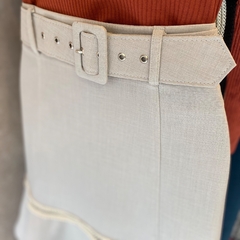 Saia Midi Babados Bege - comprar online