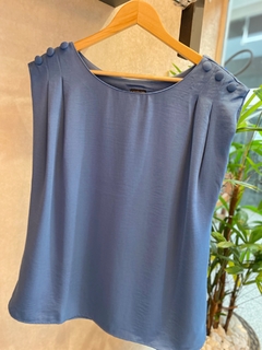Blusa Botão Azul - comprar online