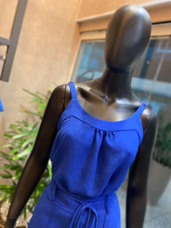 Blusa Alça Crepe Azul