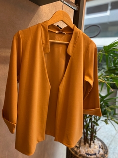 Blazer Liso Manga 7/8 Camel - Fino Look