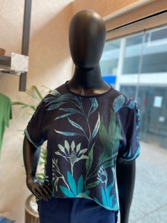 Blusa Estampada Trançado Manga na internet