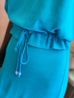 Blusa Mg Curta Azul - Fino Look