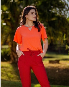 Blusa Crepe Lisa Laranja