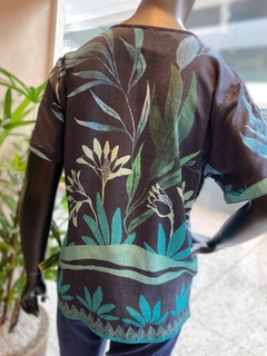 Blusa Estampada Trançado Manga - loja online