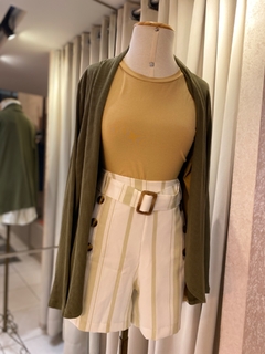 Cardigan Canelado Verde na internet