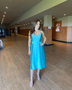 Vestido Alça Bicolor Verde - comprar online