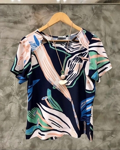 Blusa Estampa Decote Redondo - loja online