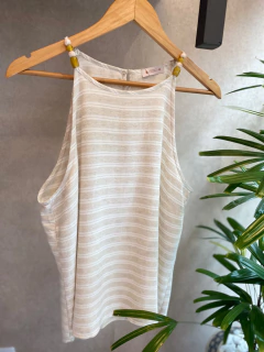 Blusa Alça Viscolinho Natural - Fino Look