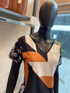 Vestido Decote V Estampado na internet