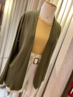 Cardigan Canelado Verde