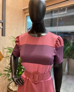 Vestido Crepe Tricolor - loja online