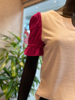 T-shirt Linho Manga Pink na internet