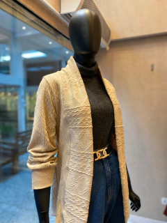 Cardigan Tricot Bege na internet