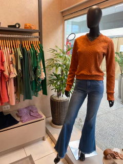 Tricot Decote V Terracota - Fino Look