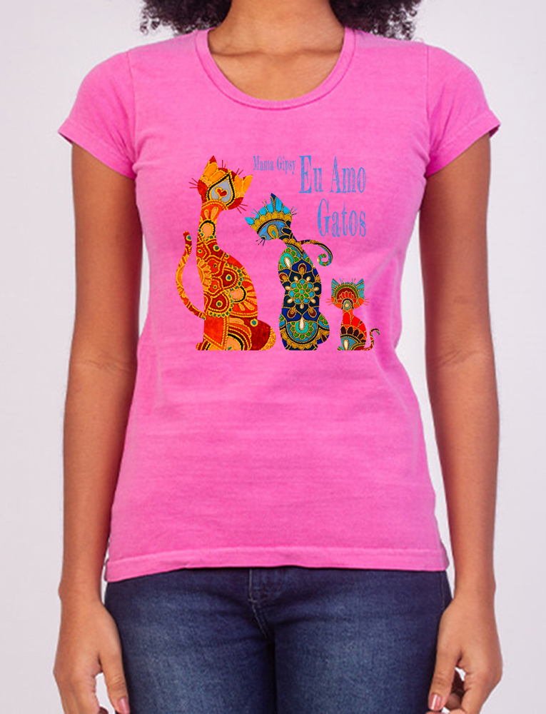 Camiseta Estonada Feminina Cactus & Cat