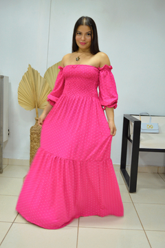 Vestido Longo Alana Ciganinha - Pink