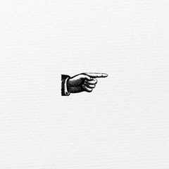 Carimbo Desenho | Mão Apontando Vintage- 4x3 cm