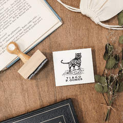Carimbo Ex-Libris Personalizado | Tigre - L60