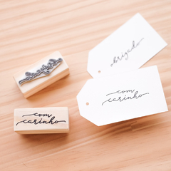 Kit Carimbo "Com Carinho + Obrigado" com 2 un 5x2 cm - comprar online