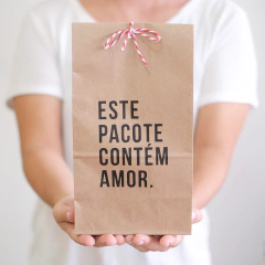 Saquinho Kraft Reforçado | Este Pacote Contém Amor (Preto) na internet