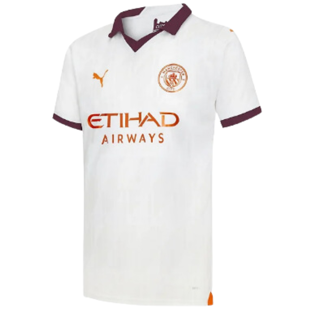 Camisa Manchester City 23/24 AWAY Jogador Masculina, Branco, PUMA