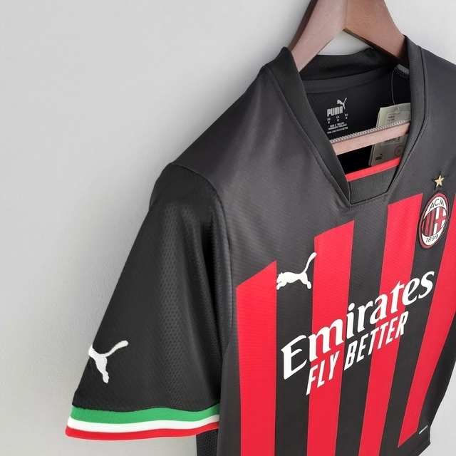 CAMISA AC MILAN HOME 22/23 TORCEDOR-PUMA-MASCULINA-PRETA/VERMELHO