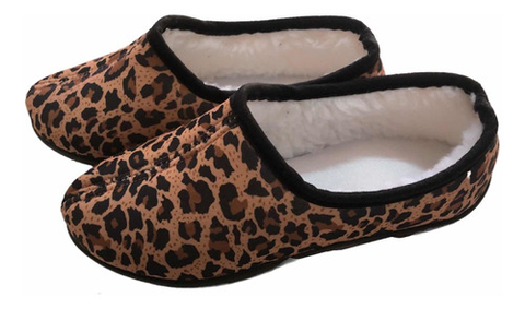 Pantuflas Abrigada Chinela Hornito Invierno Bottinno Leopard