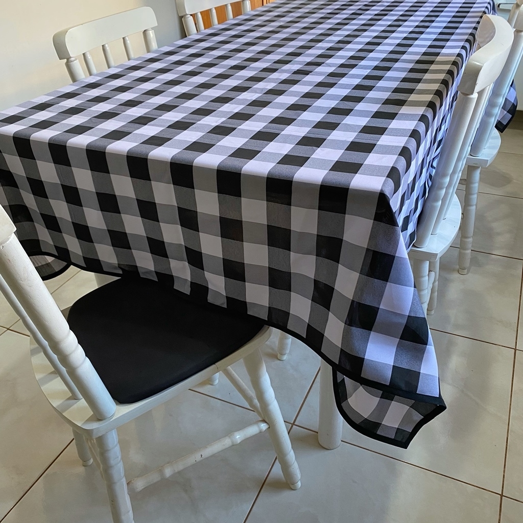 Toalha de Mesa Xadrez Preto e Verde 4 Lugares  Mesa Chiq - Mesa Chiq -  Toalhas de Mesa Sob Medida Impermeáveis