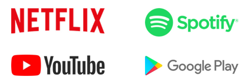 youtube, netflix, spotfy