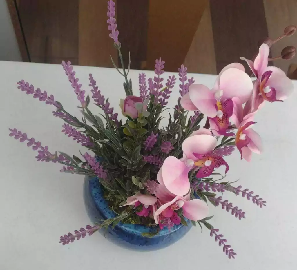 Arranjo Orquídea / Lavanda - Flor do Campo Decore