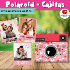 Kit imprimible Cajitas Polaroid Día de los enamorados