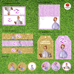 Kit imprimible Candy bar Princesa Sofia - comprar online
