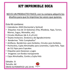 Kit imprimible Candy bar Boca - tienda online