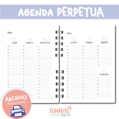 PDF Agenda Perpetua Vertical con horarios